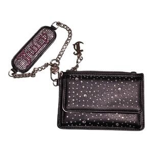 Juicy Couture Black Rhinestone Wallet with Chain